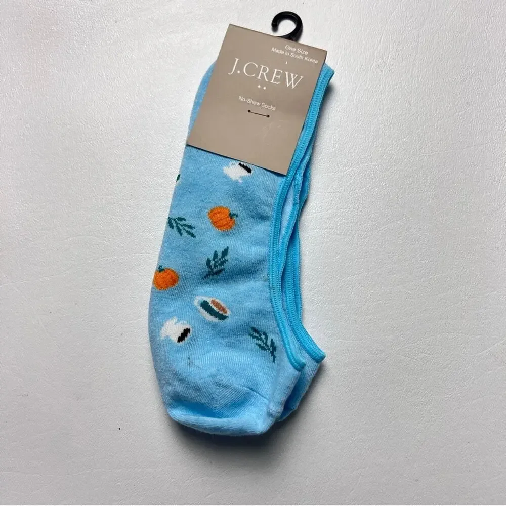 J.Crew Women's No Show Ankle Pumpkin Spice  Theme Socks Sz OS